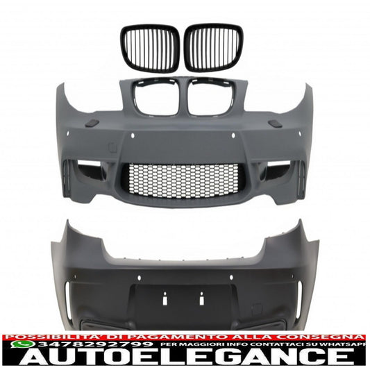 kit carrozzeria adatto per bmw serie 1 e81 e82 e87 e88 (2004-2011) design 1m con sfiato condotto aria e pdc