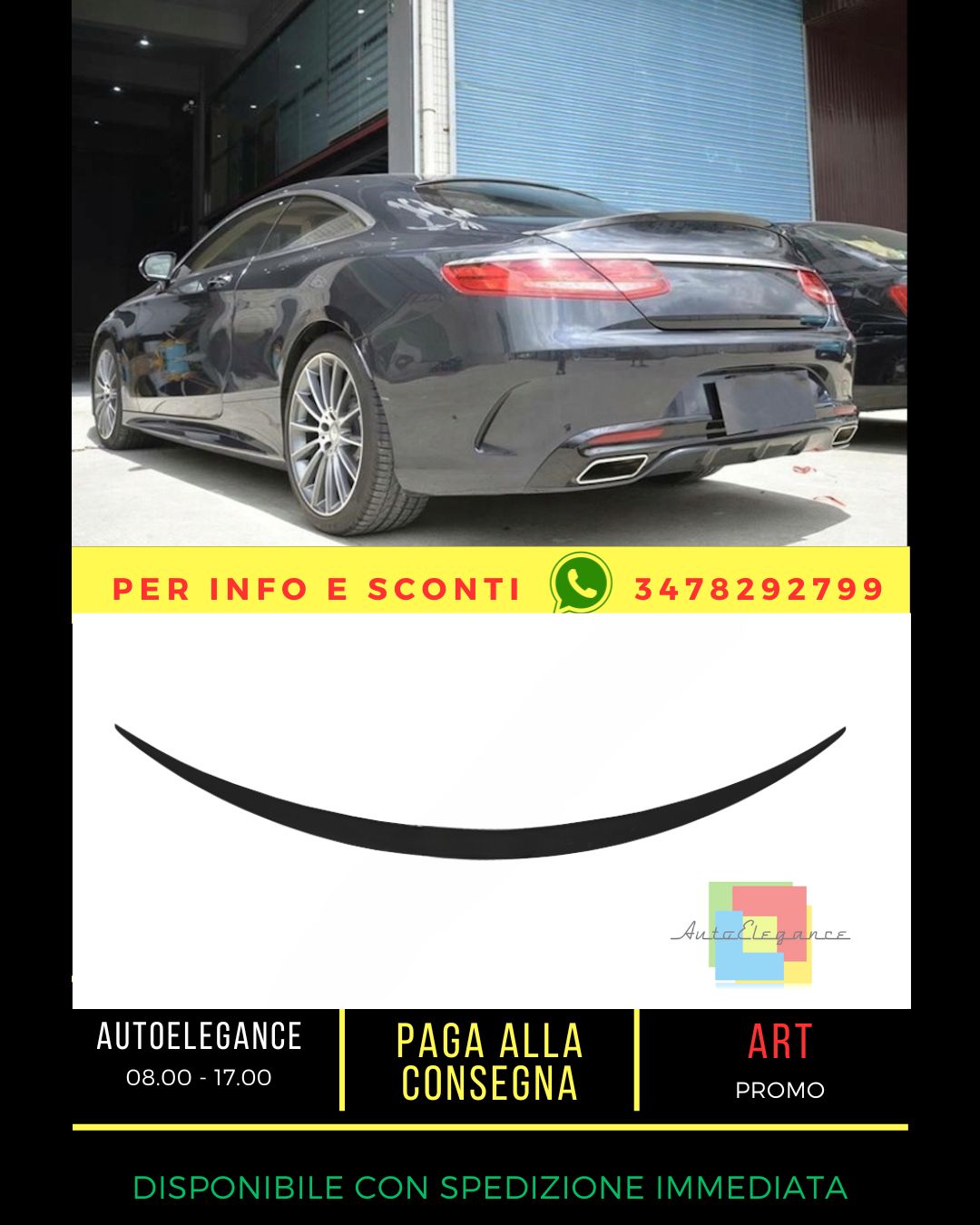 ✨SPOILER ADATTO PER MERCEDES S CLASS COUPE CABRIO C217 A217 2014-2020✨