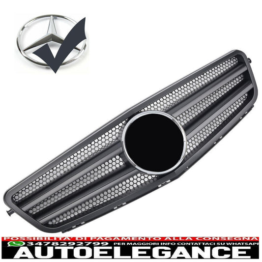 Griglia del radiatore sportiva per Mercedes W204 S204 nero opaco