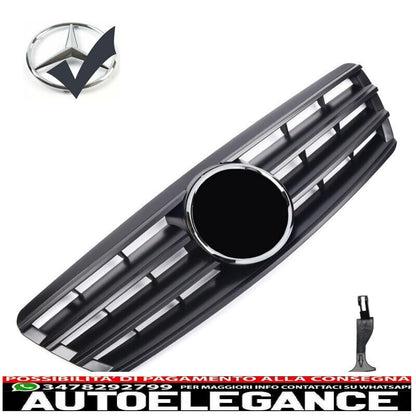 Griglia del radiatore sportiva per Mercedes W203 S203 nero opaco