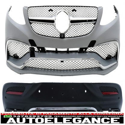 body kit suitable for mercedes gle coupe c292 sport line (2015-2019) with black exhaust tips