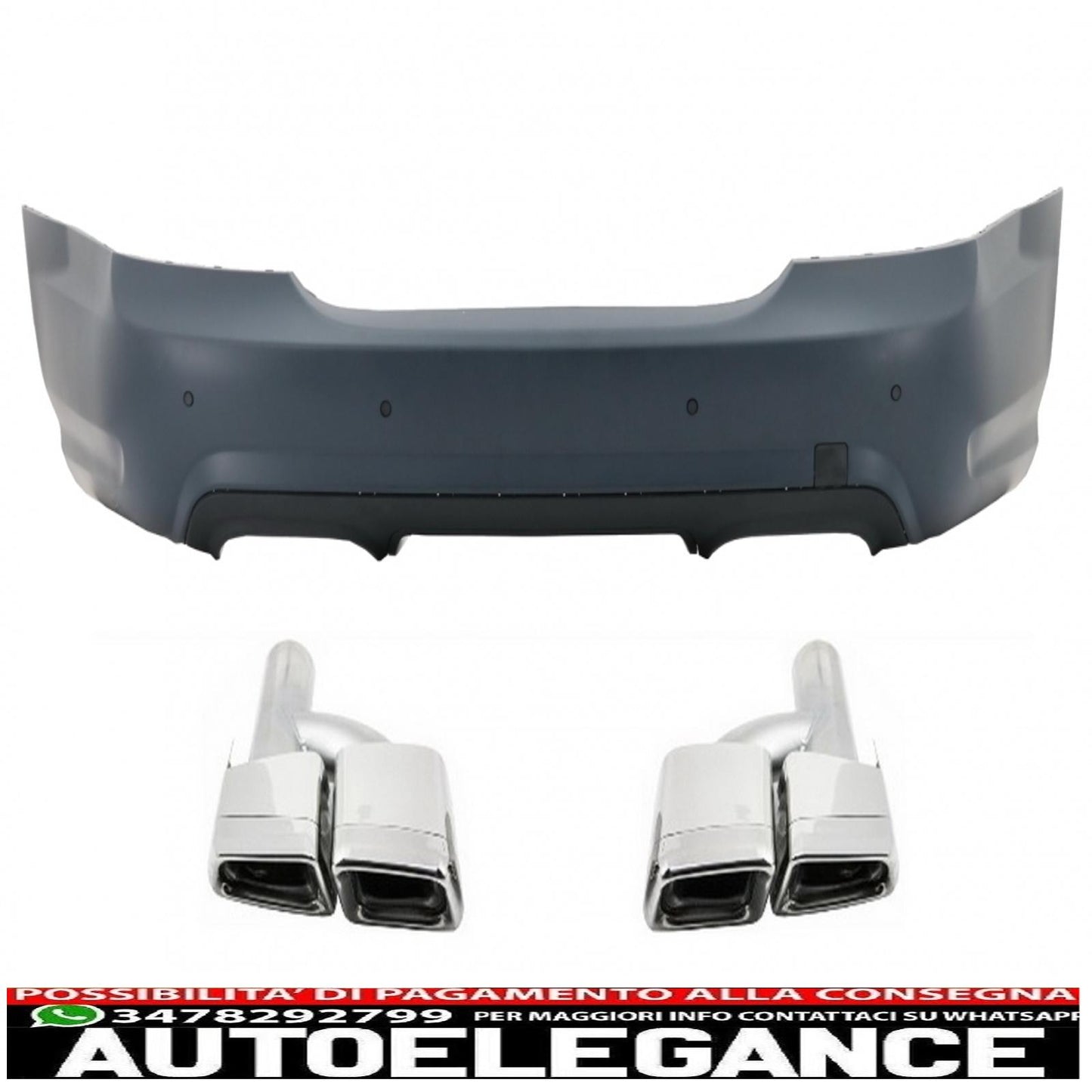 Rear bumper suitable for mercedes w221 s-class (2005-2010) design with exhaust tips 