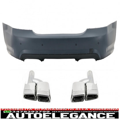 Rear bumper suitable for mercedes w221 s-class (2005-2010) design with exhaust tips 