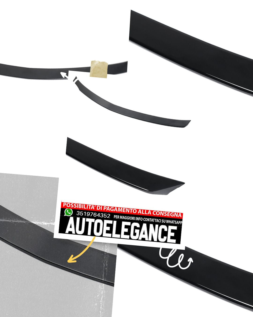 Rear Spoiler Suitable for Mercedes C-Class W204 Sedan Sport Black 