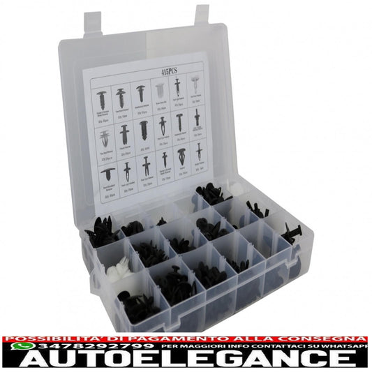kit viteria in plastica clip auto 415 pz