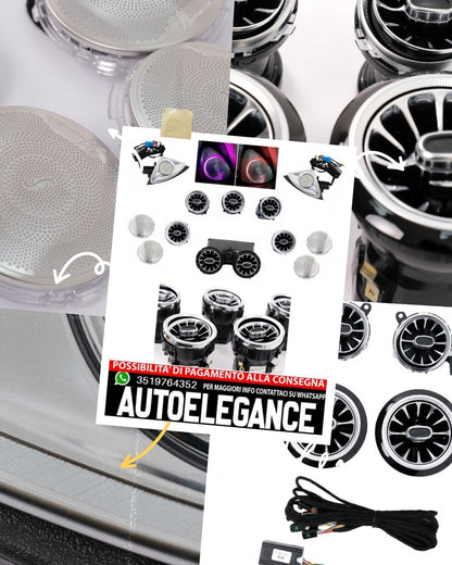 Kit Griglie di Sfiato AC Copertura Altoparlante 4D Mercedes Classe C W205 18/20