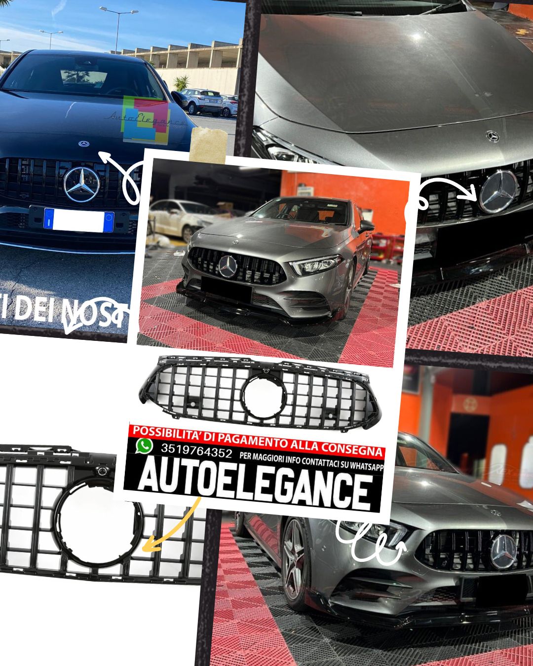 Griglia sportiva per Mercedes W177 V177 Classe A PANAMERICANA AMG OPTIK 2023+