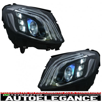 fari anteriori full led adatti per mercedes classe c w205 s205 (2014-2020) design w222 con guida a sinistra
