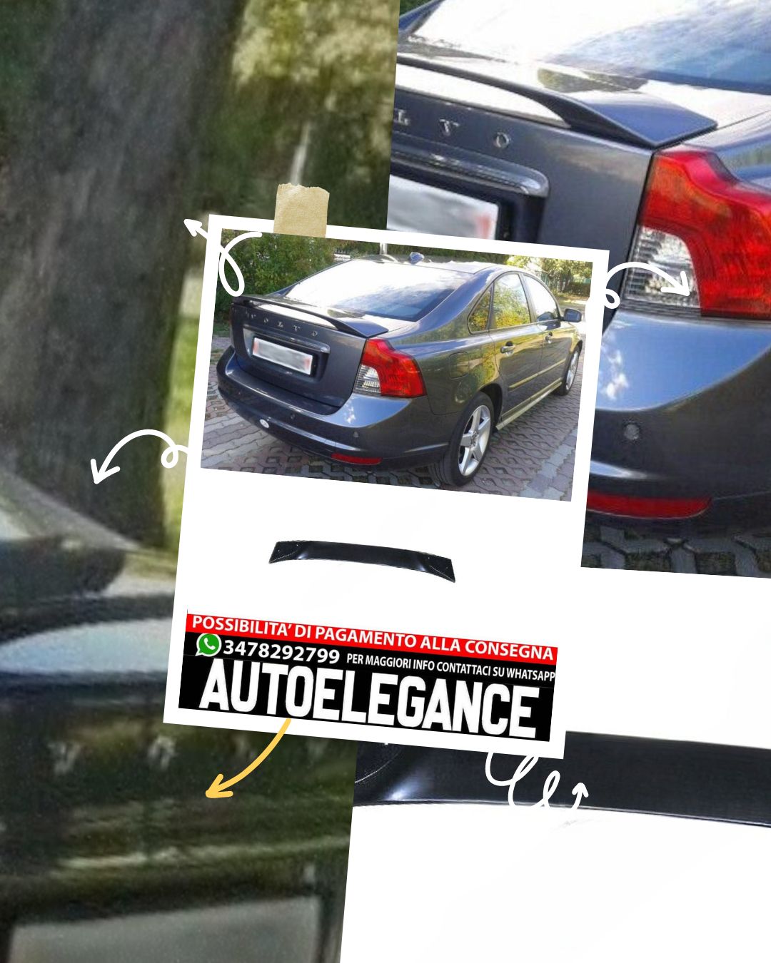 SPOILER COPERCHIO BAULE adatto per VOLVO S40 2004-2012