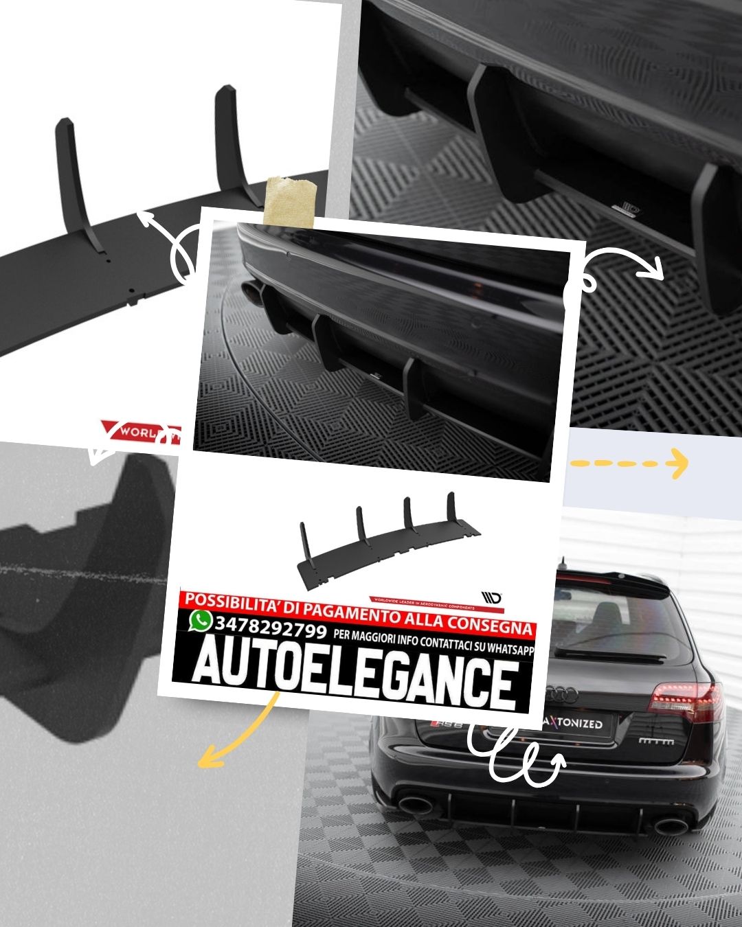 STREET PRO DIFFUSORE POSTERIORE ADATTO COMPATIBILE PER AUDI RS6 AVANT C6 (2007-2010)