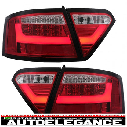 led rear lights suitable for audi a5 8t coupe cabrio sportback (2007-2009) transparent red
