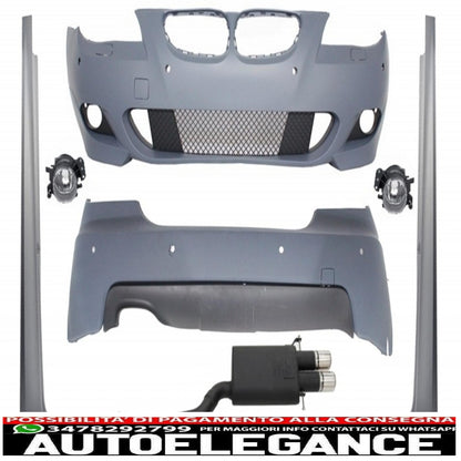 kit carrozzeria con sistema di scarico doppi terminali di scarico sportivi adatti per bmw e60 serie 5 (2007-2010) m-technik design pdc 18mm