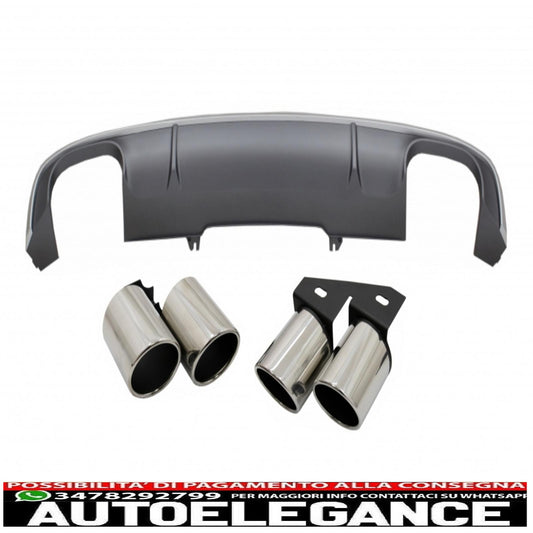 Diffusore paraurti posteriore con terminali di scarico terminali di scarico adatti per audi a4 b9 8w berlina avant s-line (2016-2018) s4 design