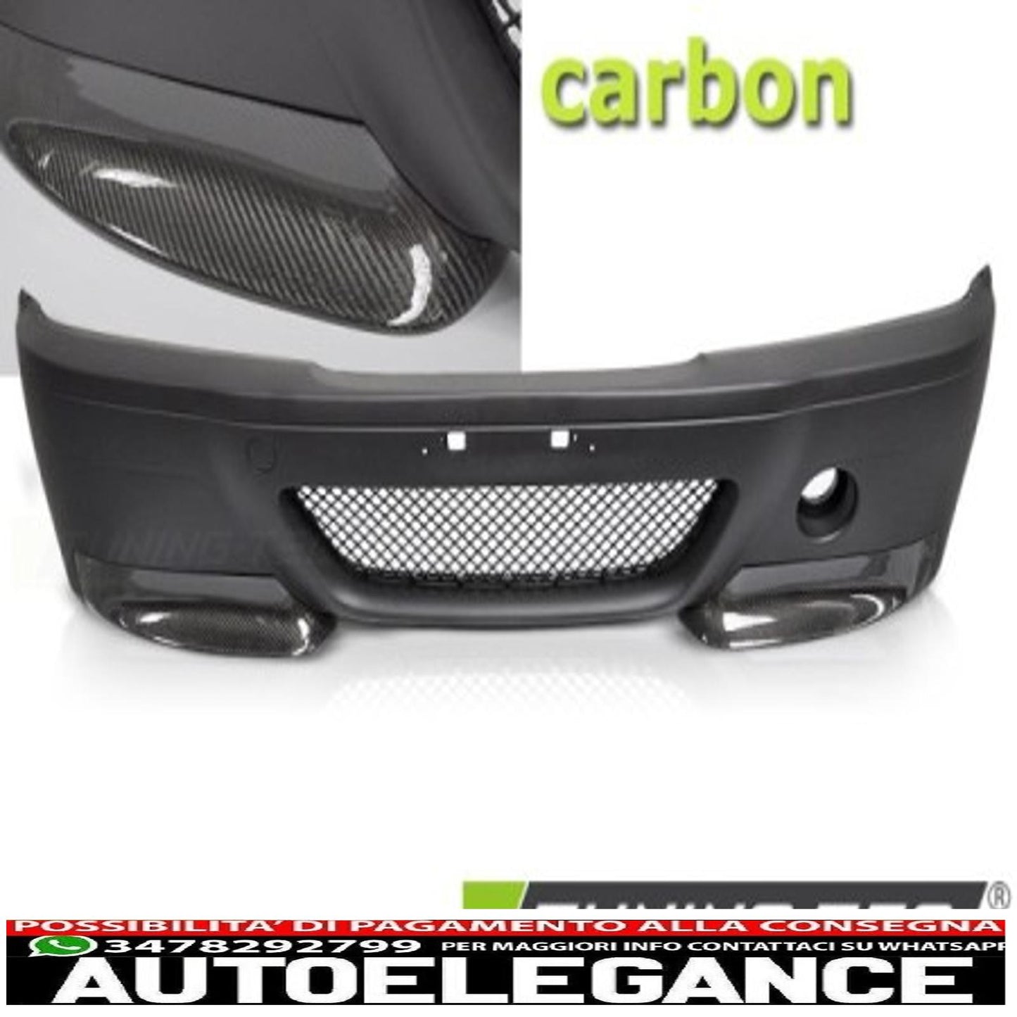 Paraurti anteriore csl look carbonio per bmw e46 4d/5d 98-05