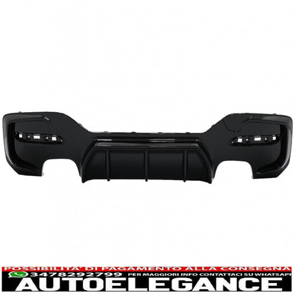 spoiler paraurti posteriore mantovana diffusore doppia doppia uscita adatto per bmw serie 1 f20 f21 lci (2015-2019) nero pianoforte