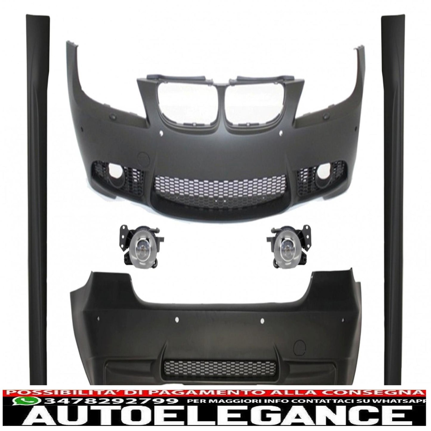complete body kit suitable for bmw 3 series e90 lci facelift 2008-2011 m3 design with fog lights pdc 