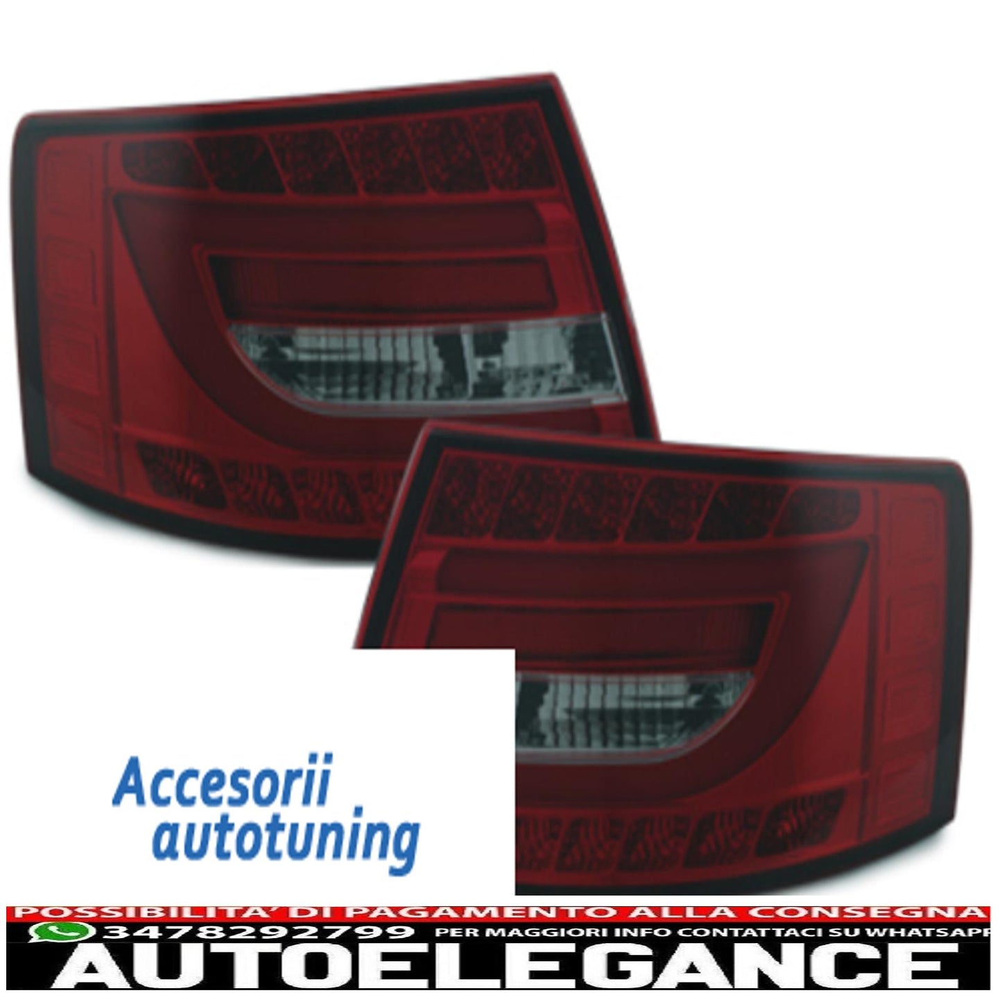 led rear lights suitable for audi a6 limousine 04-08 red/smoke