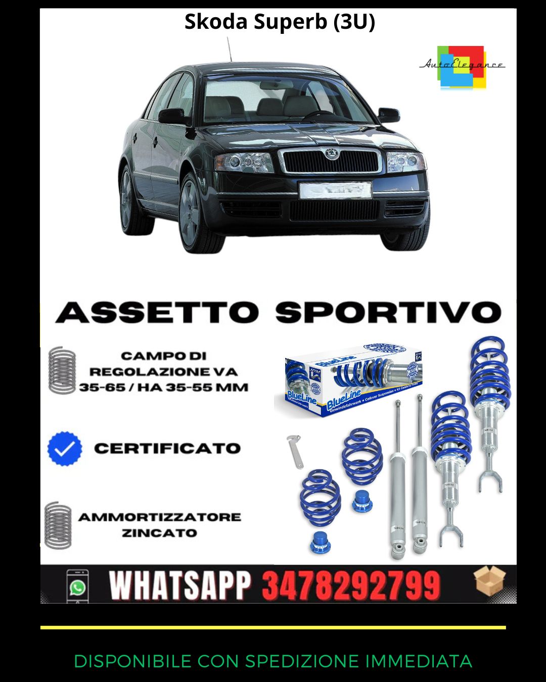 🔥Assetto sportivo ADATTO per Skoda Superb (3U)🔥