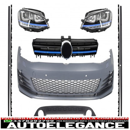 complete body kit suitable for volkswagen golf 7 vii (2013-2017) gte design blue edition 