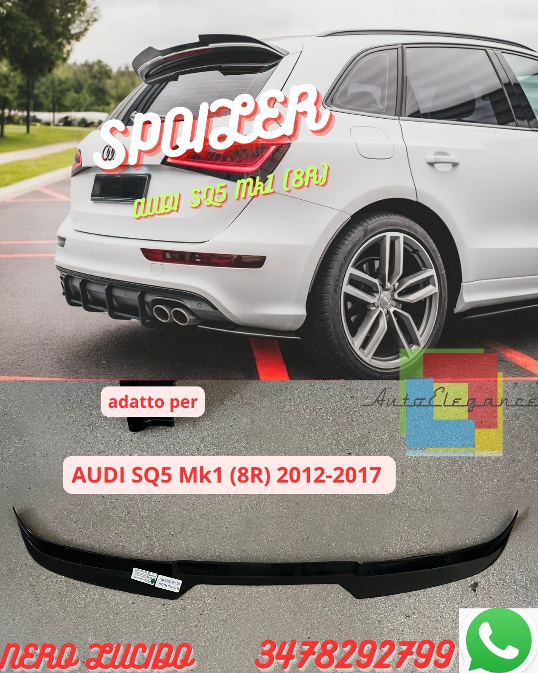 💎✨Spoiler ADATTO PER AUDI SQ5 Mk1 (8R) 2012-2017 ✨💎