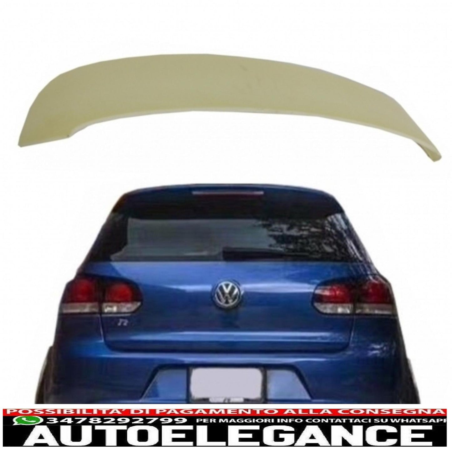 roof spoiler suitable for vw golf vi 6 mk6 (2008 onwards) design r20