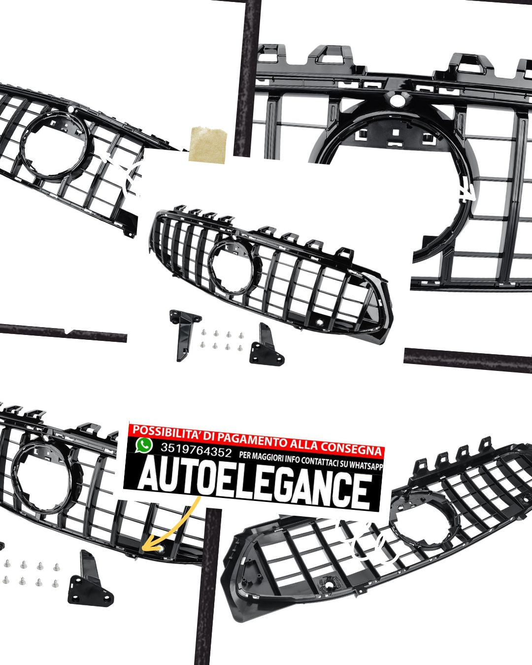 Griglia GT Panamericana adatta per Mercedes CLA W118 dal 2019 nera