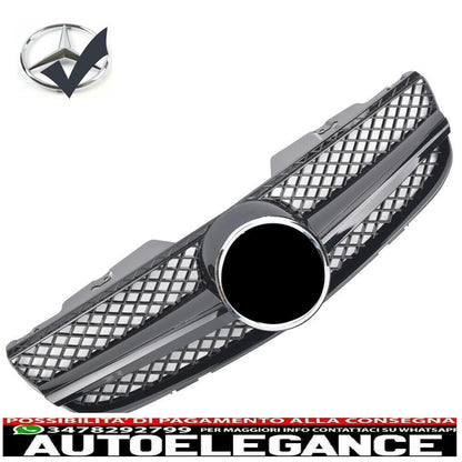 Sports radiator grille for Mercedes R230 SL 2006-2008 glossy black 