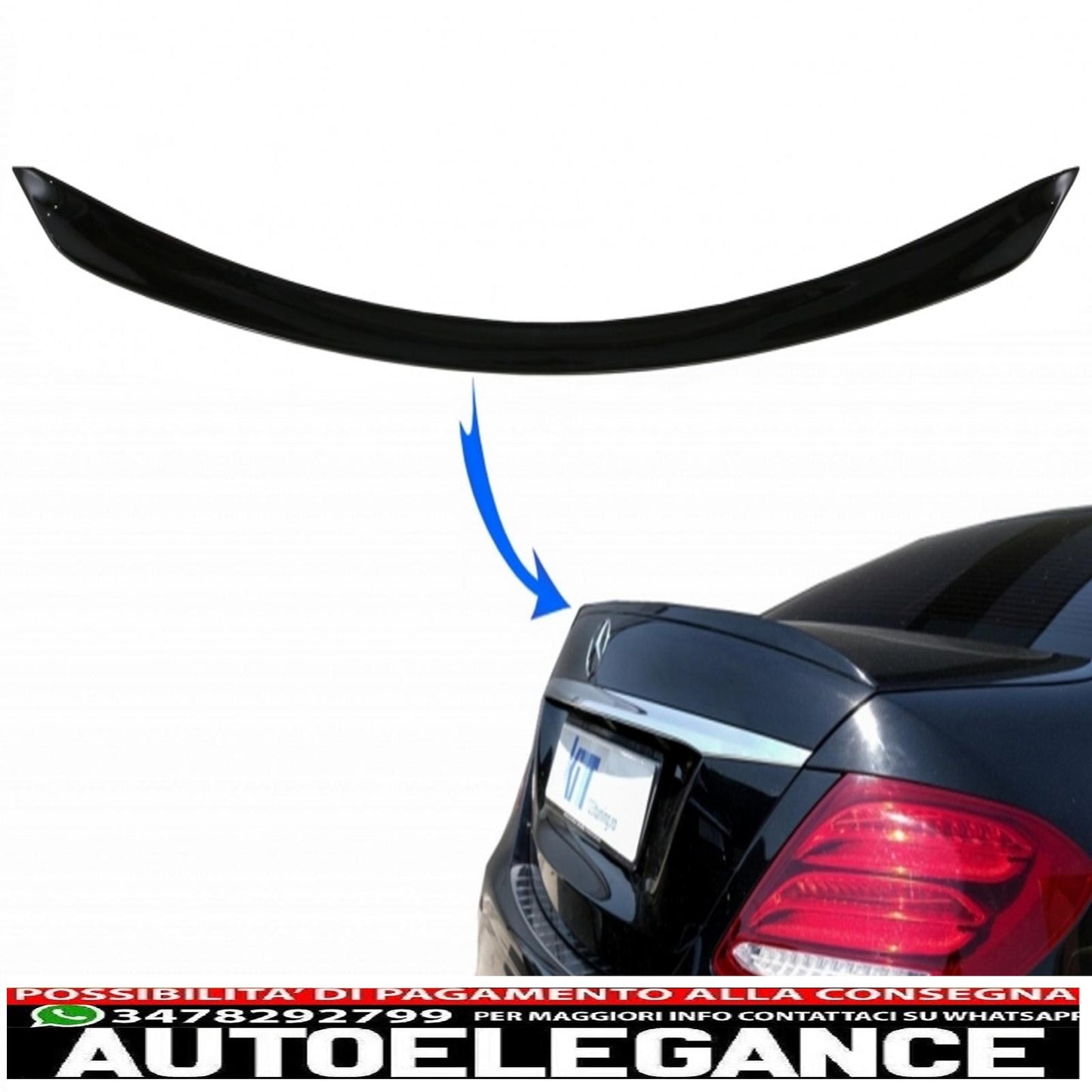 Boot Spoiler Suitable for Mercedes E-Class W213 (2016 onwards) Piano Black