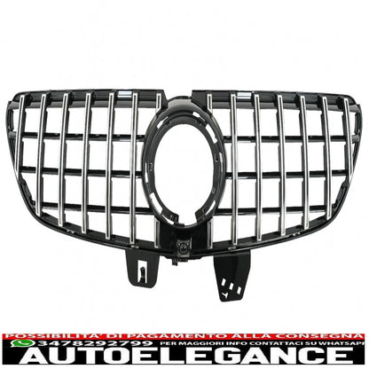 central grille suitable for mercedes v class w447 facelift (2020 onwards) gt r design panamericana black chrome