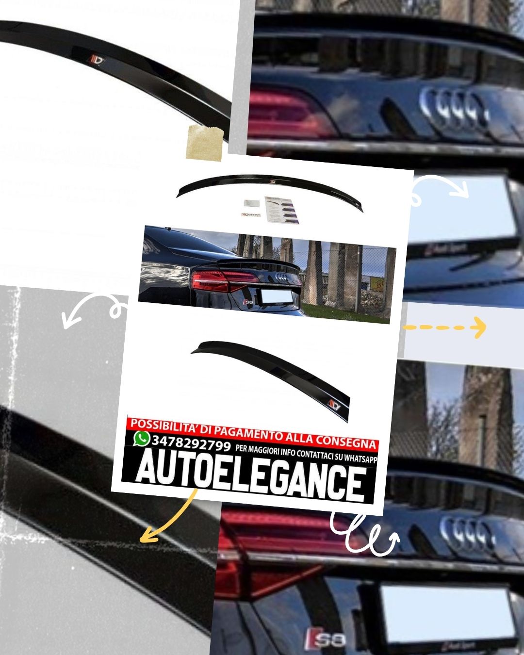 SPOILER CAP ADATTO COMPATIBILE PER AUDI S8 D4 FL (2015-2017)