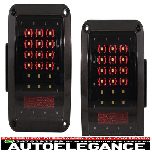 Fanali posteriori full led adatti per jeep wrangler jk (2007-2017) fumé
