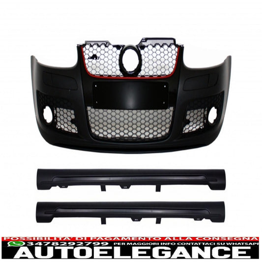 paraurti anteriore adatto per vw golf mk 5 v golf 5 (2003-2007) design gti con minigonne laterali