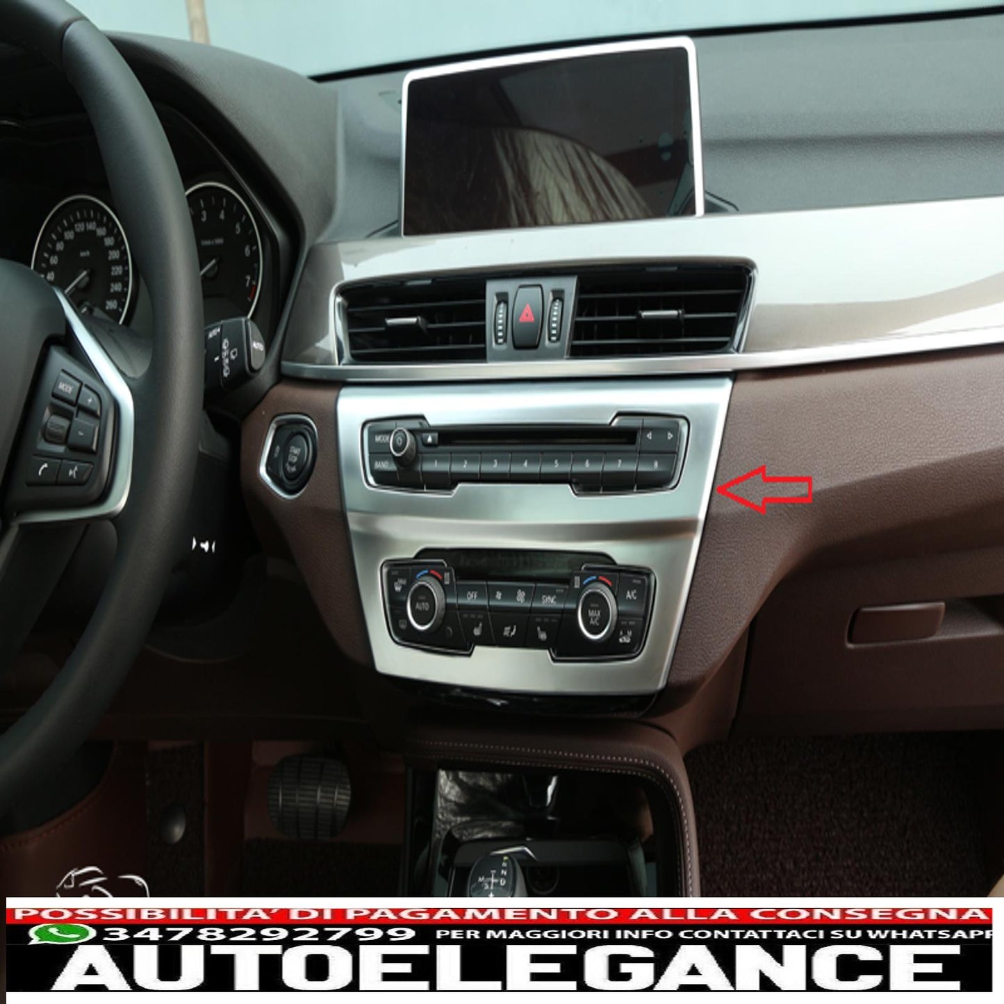 Chrome frame panel radio climate control for bmw x1 f48 - show original titleoriginal textchromrahmen blende radio climate control für bmw x1 f48