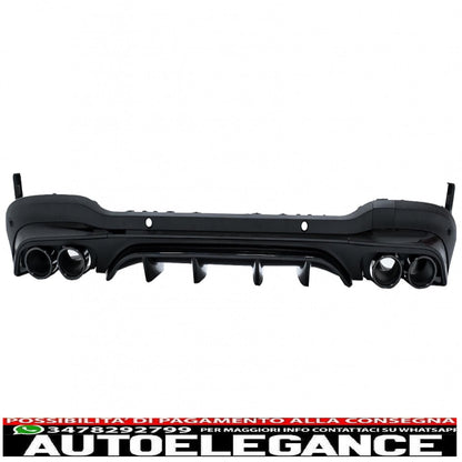 Rear diffuser with black exhaust tips suitable for mercedes glc suv x253 facelift (2020-) glc43 design night package 