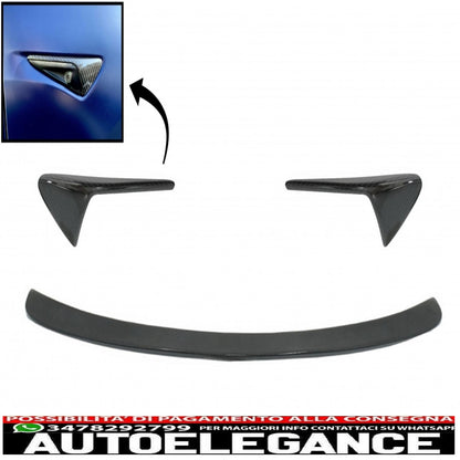 trunk spoiler with side indicator turn signal covers suitable for tesla model s (10.2016-up) real carbon