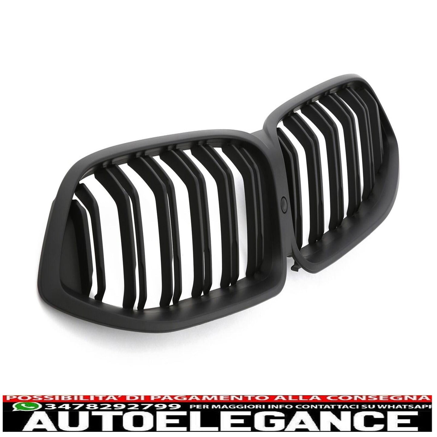 Per griglia del radiatore BMW Serie 8 G14 G15 G16 doppia barra nero opaco