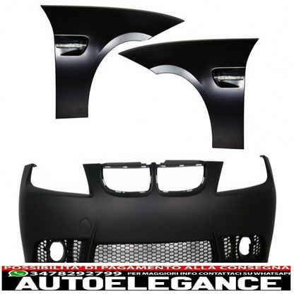 front bumper suitable for bmw 3 series e90 sedan e91 touring non lci (2004-2008) and m3 design front fenders