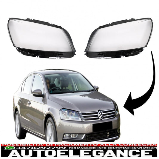 occhiali per fari adatti per vw passat b7 berlina (2010-2014) ottica in vetro trasparente