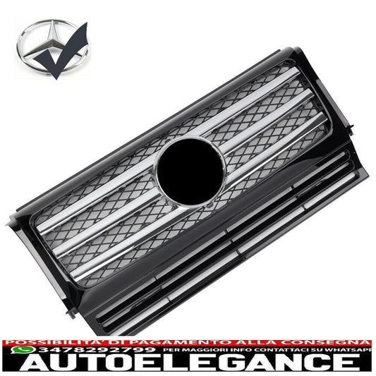 Sport radiator grille suitable for Mercedes W463 G 1990-2018 black chrome look 