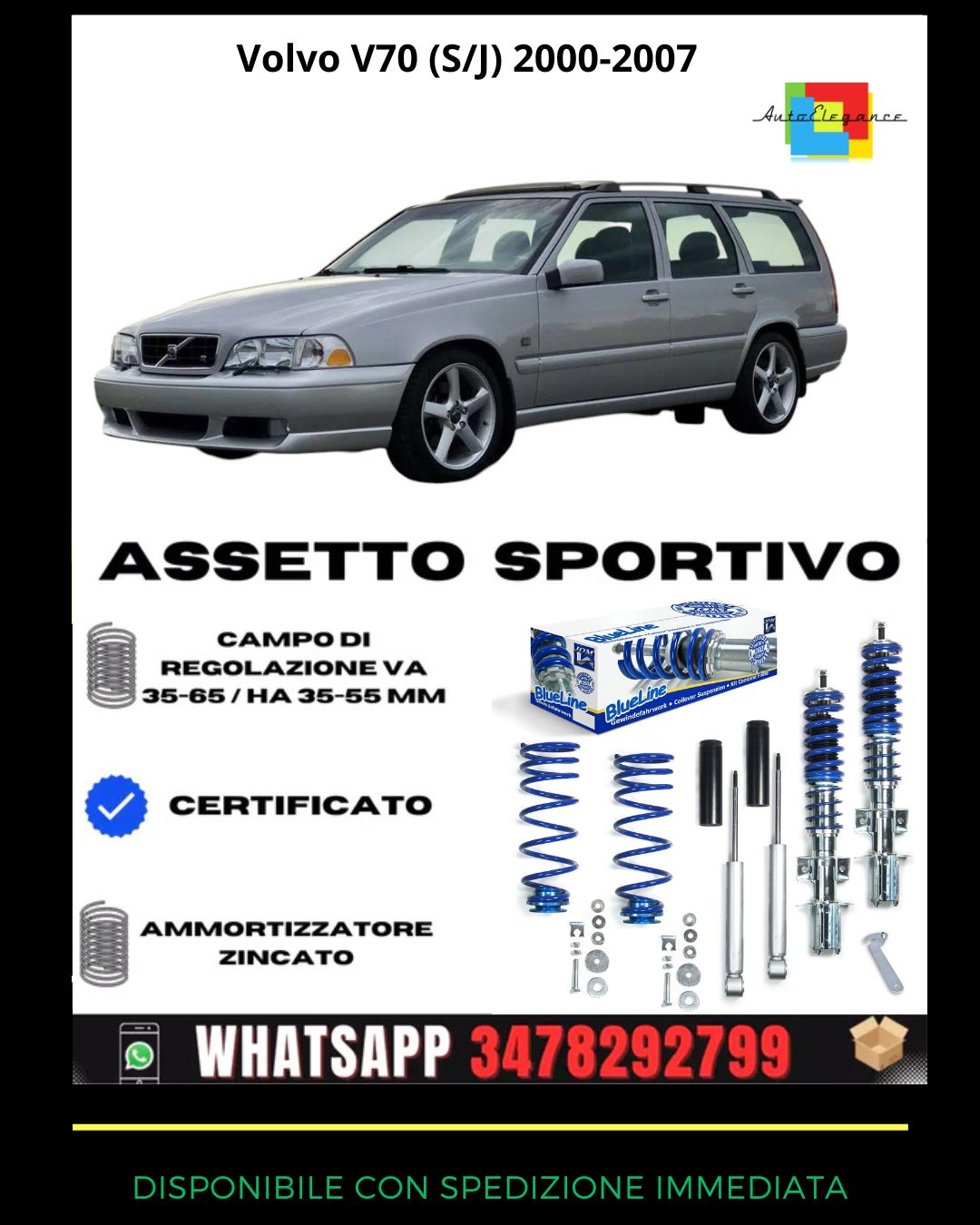 🔥Assetto sportivo ADATTO per Volvo V70 (S/J) 2000-2007🔥