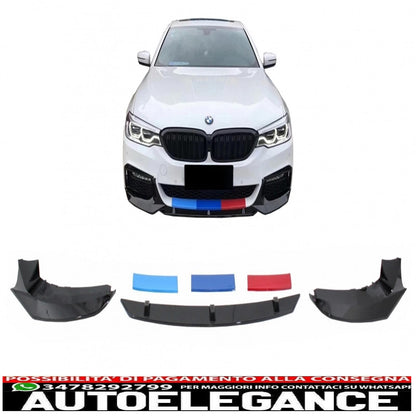 Front Bumper Spoiler Suitable for BMW 5 Series G30 G31 Sedan Touring (2017-up) M5 Design Piano Black 