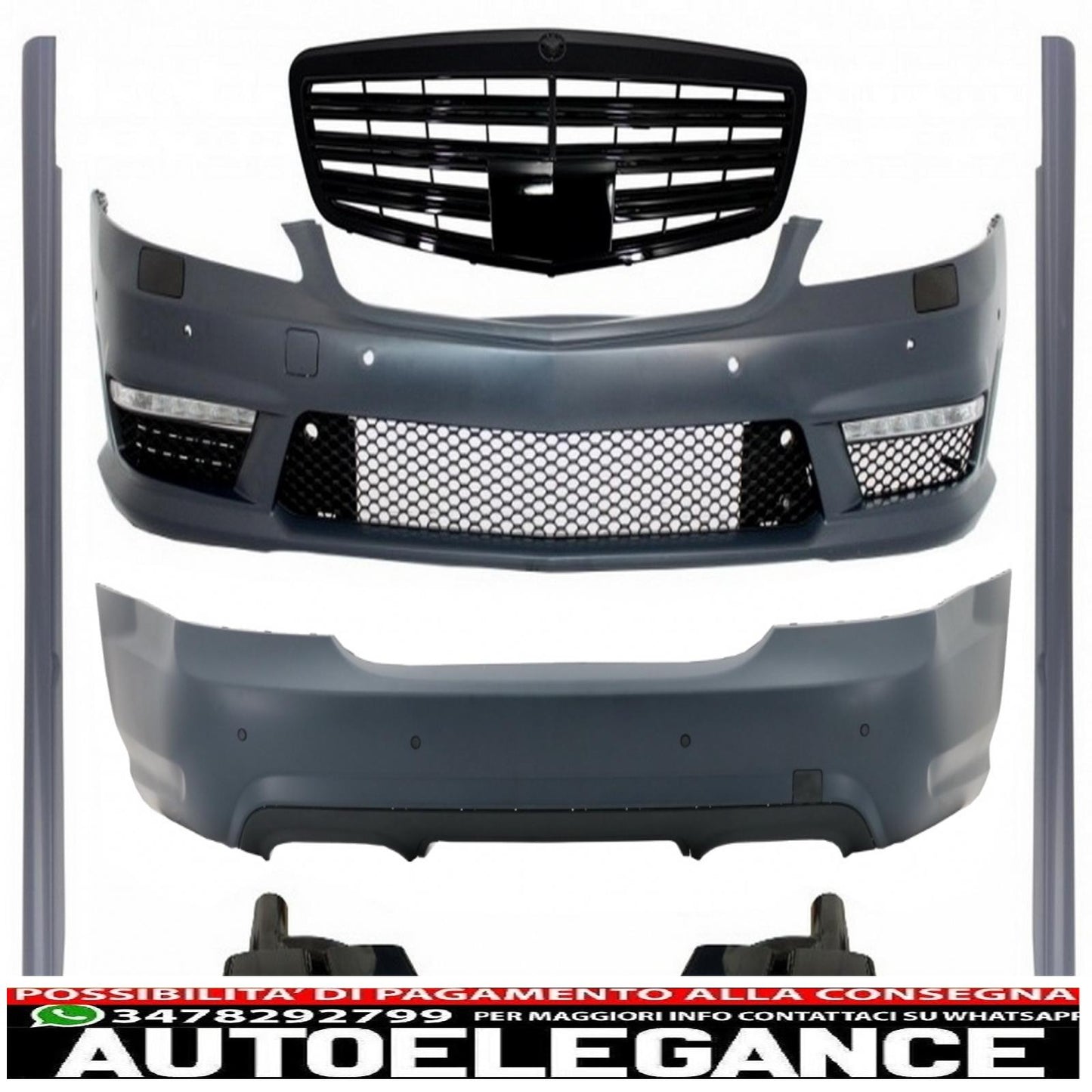 body kit suitable for mercedes benz w221 s class 2005-2011 s63 s65 a-design with exhaust tips black edition