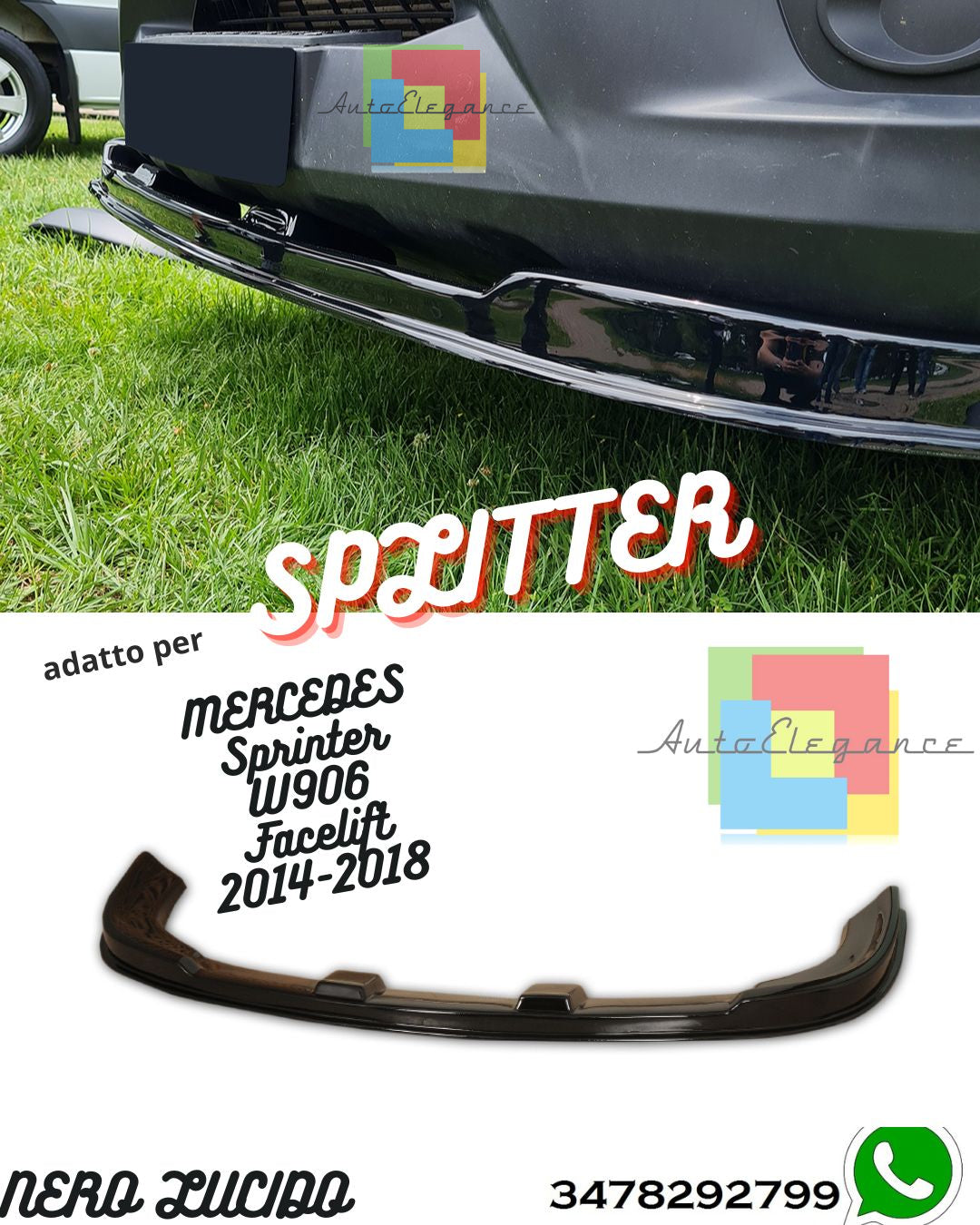 Front Splitter MERCEDES Sprinter W906 Facelift 2014-2018 With TÜV ABE 