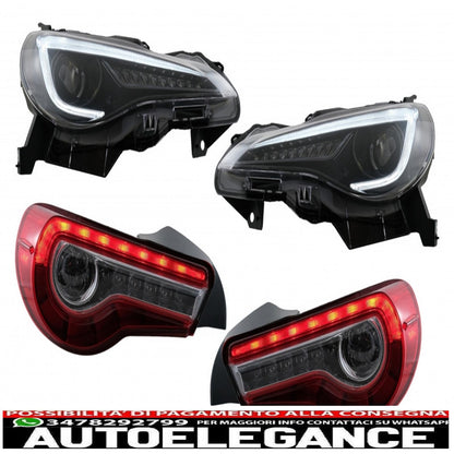 LED headlights with full LED rear light suitable for Toyota 86 (2012-2019) Subaru BRZ (2012-2018) Scion FR-S (2013-2016) with dynamic sequential direction indicators