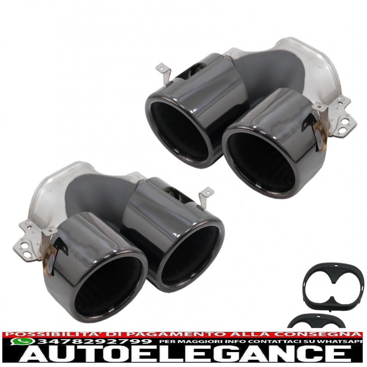 Exhaust pipes suitable for mercedes a-class w177 cla ii x118 c118 gla suv h247 glb suv x247 35 amg / 45 amg (2018-) 45s design black 