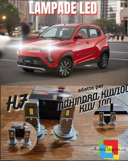 KIT LED H7 MAHINDRA KUV100 KUV 100 6000K BIANCO 6000 LUMEN CANBUS ANABBAGLIANTI
