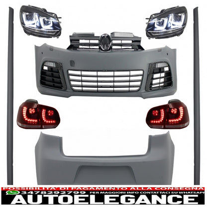 complete body kit suitable for vw golf vi 6 mk6 (2008-2013) r20 design with headlights and rear lights dynamic cornering light 
