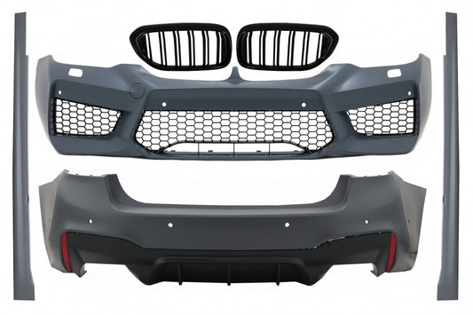 BODYKIT completO adatta per BMW Serie 5 G30 (2017-2019) M5 Design con Griglie Centrali a Rene Doppia Striscia M Design Piano Nero