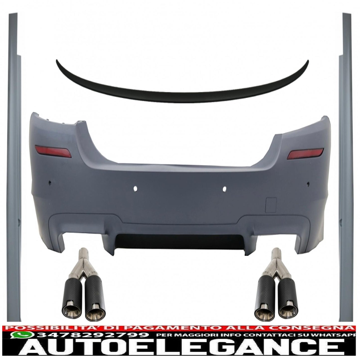 body kit suitable for bmw 5 series f10 (2011-2017) m5 design with dual carbon fiber twin exhaust tips