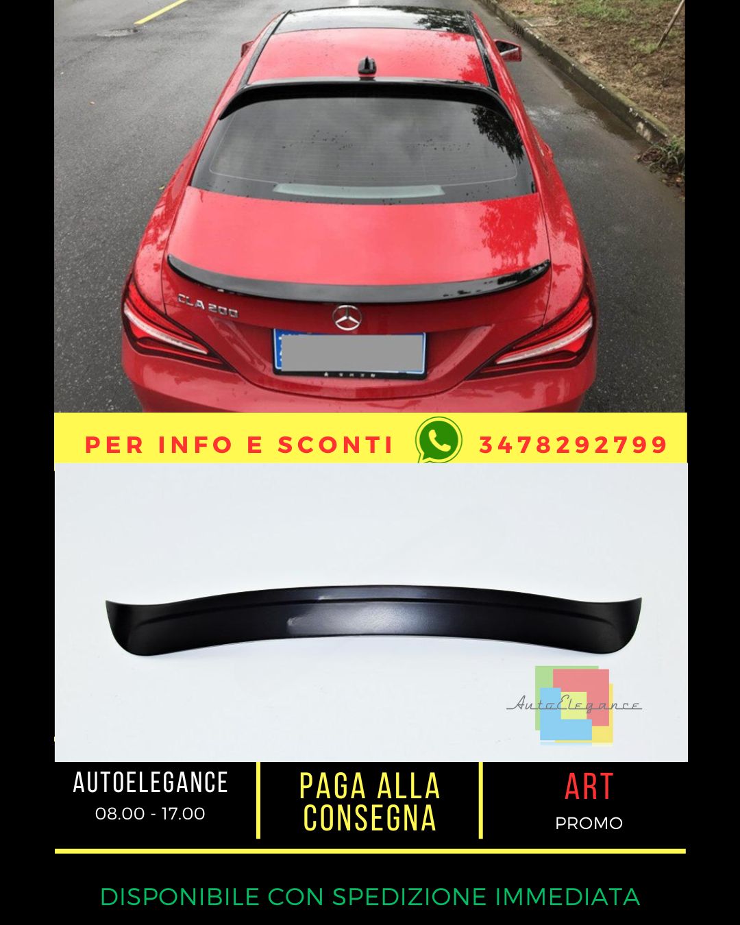 ✨SPOILER ADATTO PER Mercedes CLA class W117 2013-2019 Sedan✨